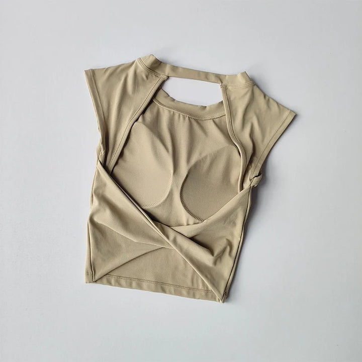 Sexy Short Backless Yoga Top – Quick - Drying Sports Vest with Chest Pad 2025 - VeauBeauty