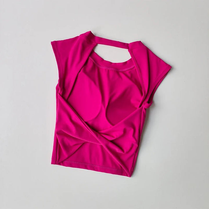 Sexy Short Backless Yoga Top – Quick - Drying Sports Vest with Chest Pad 2025 - VeauBeauty