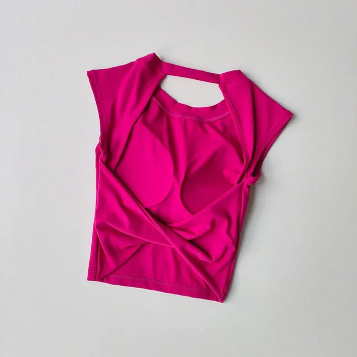 Sexy Short Backless Yoga Top – Quick - Drying Sports Vest with Chest Pad 2025 - VeauBeauty