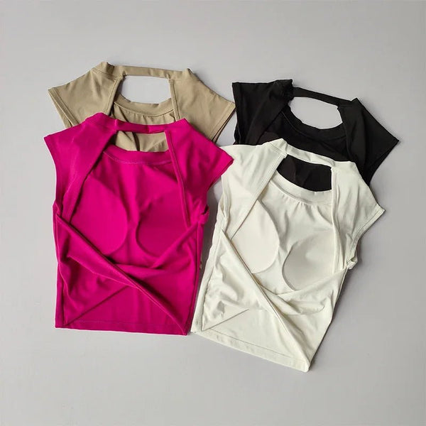 Sexy Short Backless Yoga Top – Quick - Drying Sports Vest with Chest Pad 2025 - VeauBeauty