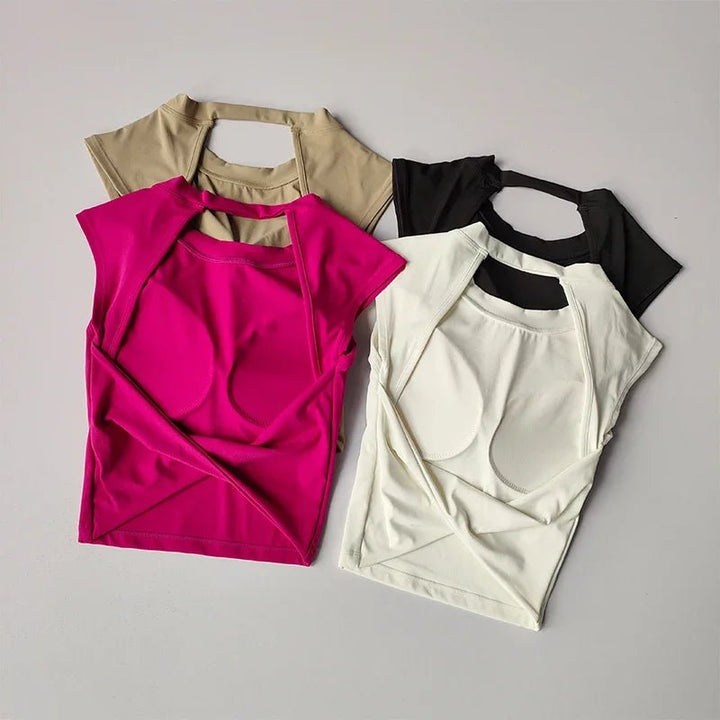 Sexy Short Backless Yoga Top – Quick - Drying Sports Vest with Chest Pad 2025 - VeauBeauty