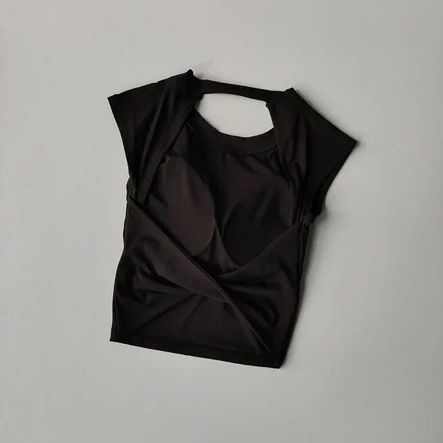 Sexy Short Backless Yoga Top – Quick - Drying Sports Vest with Chest Pad 2025 - VeauBeauty