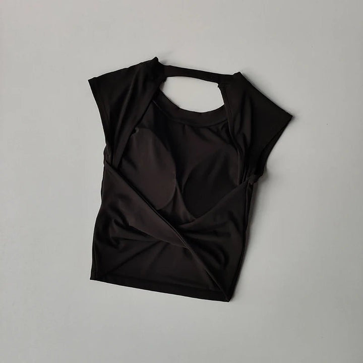 Sexy Short Backless Yoga Top – Quick - Drying Sports Vest with Chest Pad 2025 - VeauBeauty