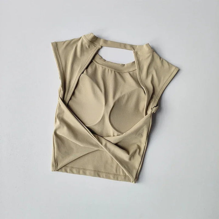 Sexy Short Backless Yoga Top – Quick - Drying Sports Vest with Chest Pad 2025 - VeauBeauty