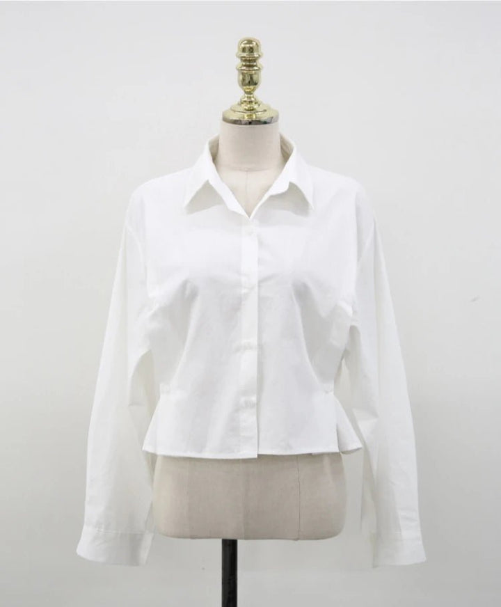 Short - Cut Modern Shirt – Single - Button Autumn Top for Young Women - VeauBeauty