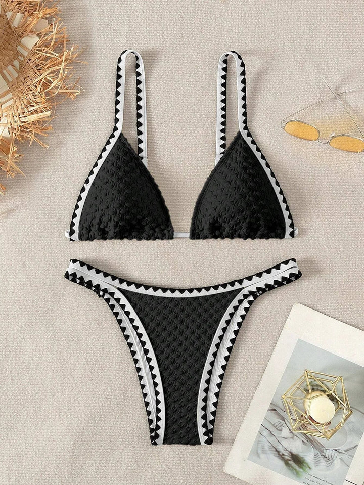 SierraFit Triangle Bikini – 2025 Solid Strappy Low Waist Swim Set for Women - VeauBeauty