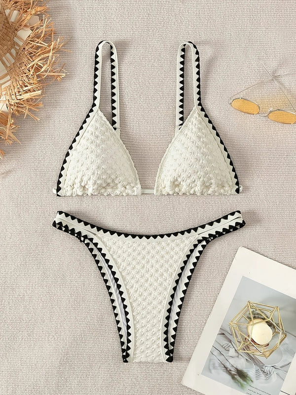 SierraFit Triangle Bikini – 2025 Solid Strappy Low Waist Swim Set for Women - VeauBeauty
