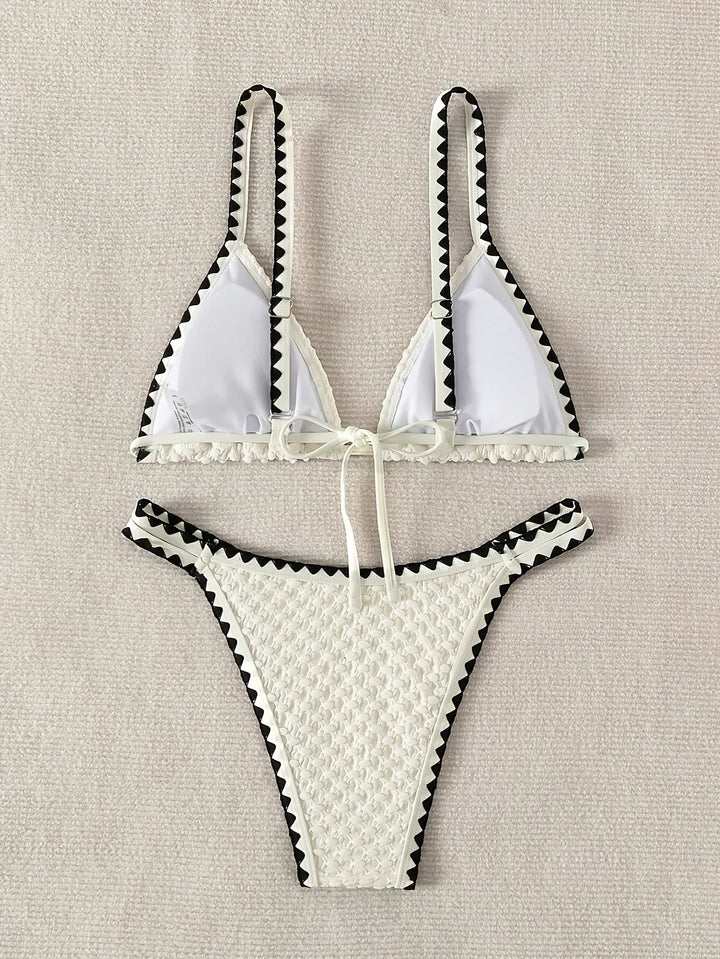 SierraFit Triangle Bikini – 2025 Solid Strappy Low Waist Swim Set for Women - VeauBeauty