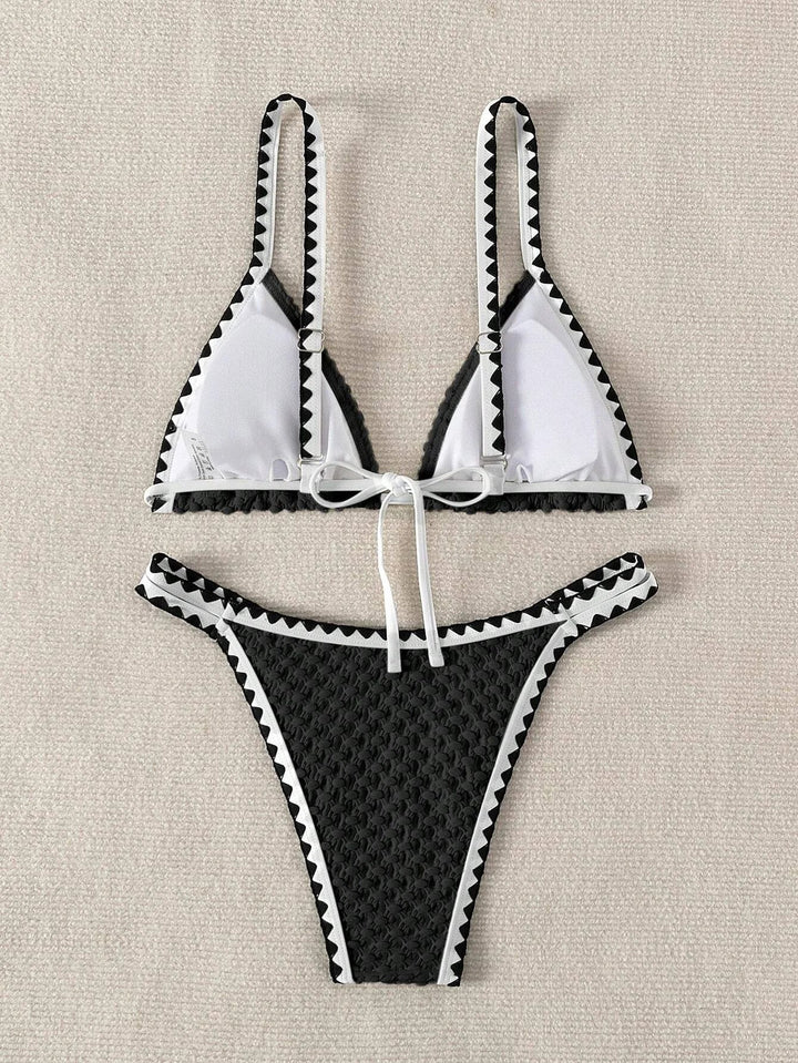 SierraFit Triangle Bikini – 2025 Solid Strappy Low Waist Swim Set for Women - VeauBeauty