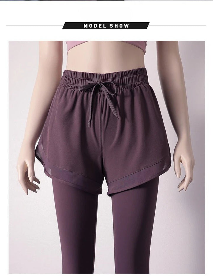 Skirt - Style Yoga Pants – Quick - Drying Two - Piece Leggings with Pockets for Women - VeauBeauty