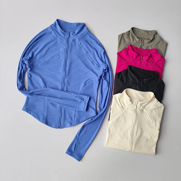 Slim Fit Sports Jacket – Women's Quick Dry Yoga and Running Zip - Up Top 2025 - VeauBeauty