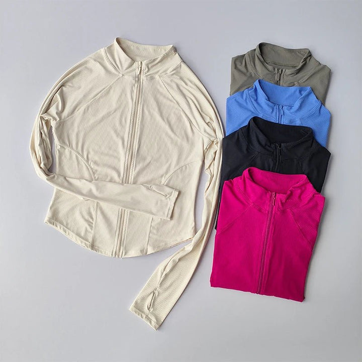 Slim Fit Sports Jacket – Women's Quick Dry Yoga and Running Zip - Up Top 2025 - VeauBeauty