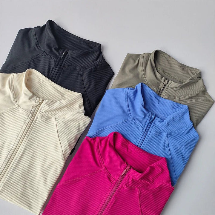 Slim Fit Sports Jacket – Women's Quick Dry Yoga and Running Zip - Up Top 2025 - VeauBeauty
