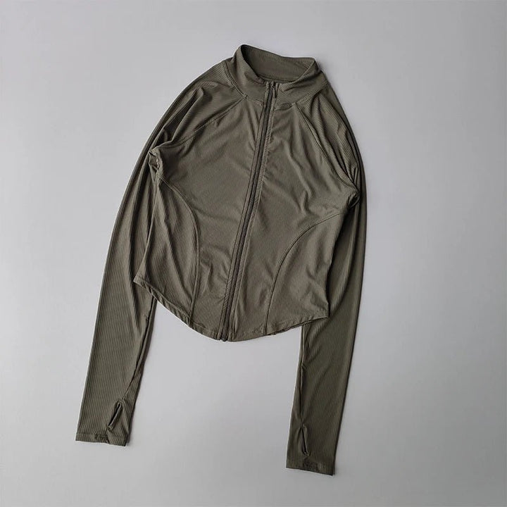 Slim Fit Sports Jacket – Women's Quick Dry Yoga and Running Zip - Up Top 2025 - VeauBeauty