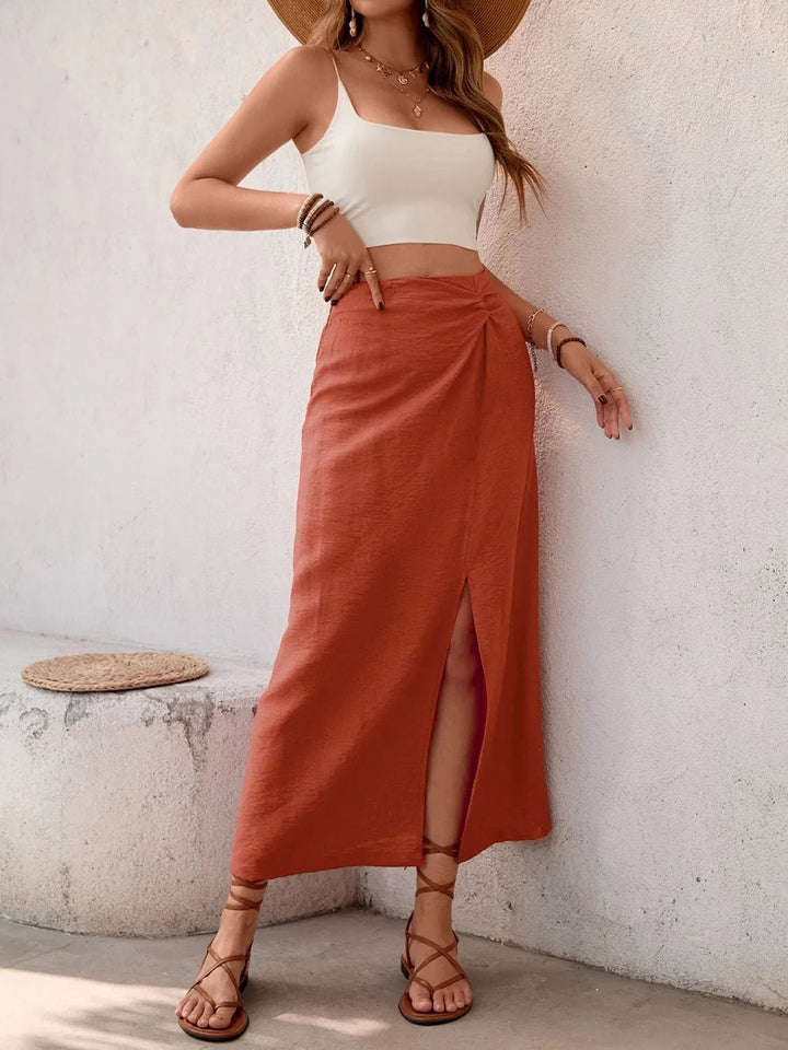 Slit Midi Skirt - VeauBeauty