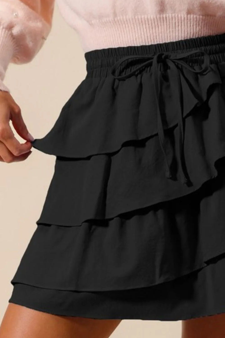 SO ME Asymmetrical Ruffled Game Day Skirt - VeauBeauty