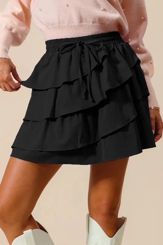 SO ME Asymmetrical Ruffled Game Day Skirt - VeauBeauty