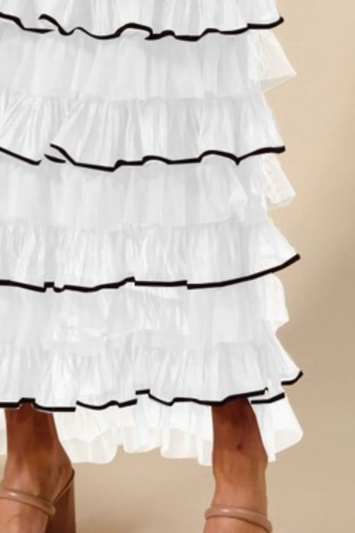 SO ME Layered Ruffled Tulle Maxi Skirt - VeauBeauty