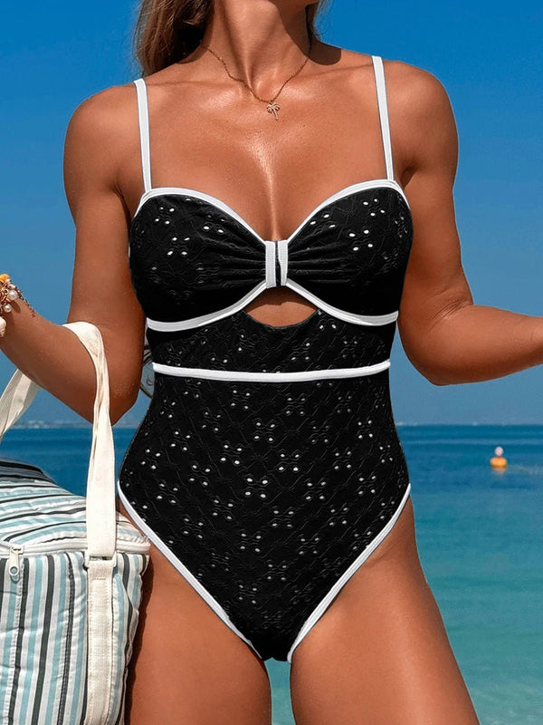 Solvia Vintage Swimsuit – 2025 Sporty Hollow One - Piece Bodysuit for Women - VeauBeauty