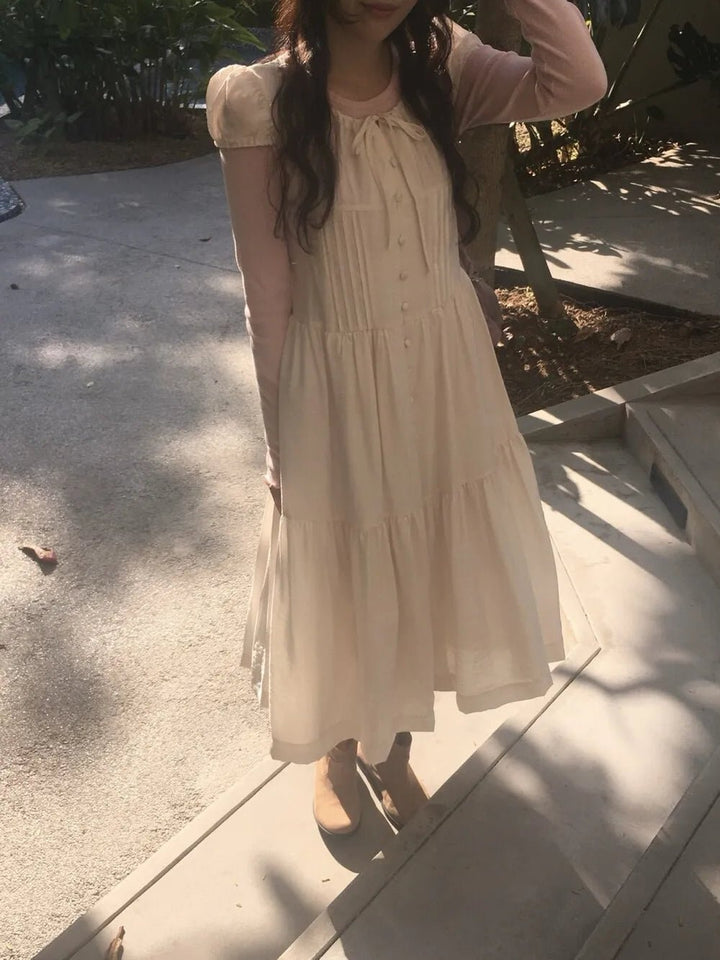 Spring ALine Dress – Korean Style Sleeveless Long Skirt for Women 2025 - VeauBeauty
