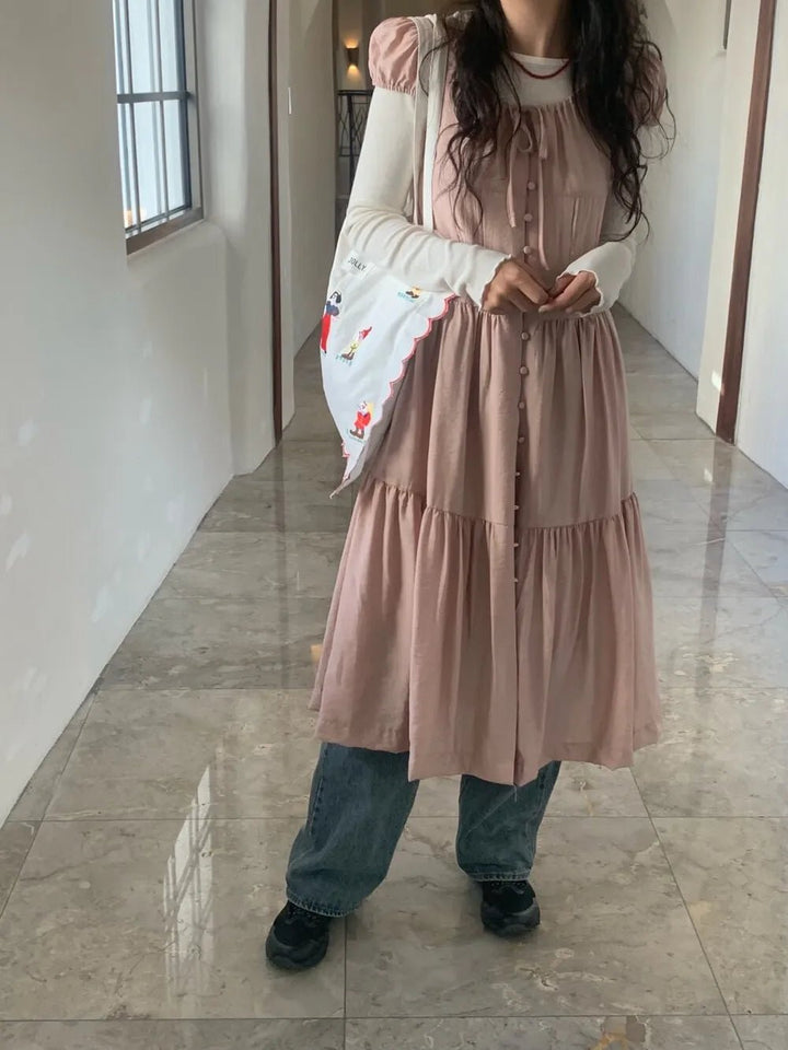 Spring ALine Dress – Korean Style Sleeveless Long Skirt for Women 2025 - VeauBeauty