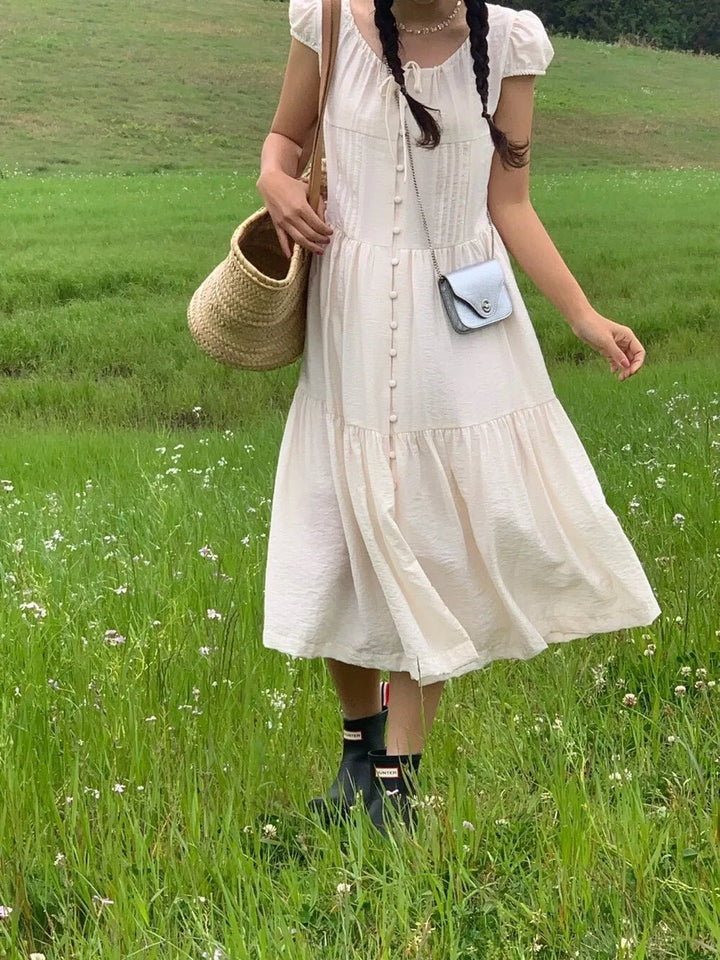 Spring ALine Dress – Korean Style Sleeveless Long Skirt for Women 2025 - VeauBeauty
