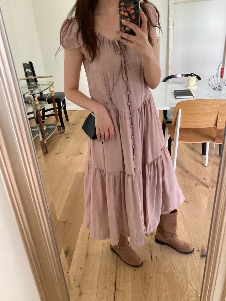 Spring ALine Dress – Korean Style Sleeveless Long Skirt for Women 2025 - VeauBeauty