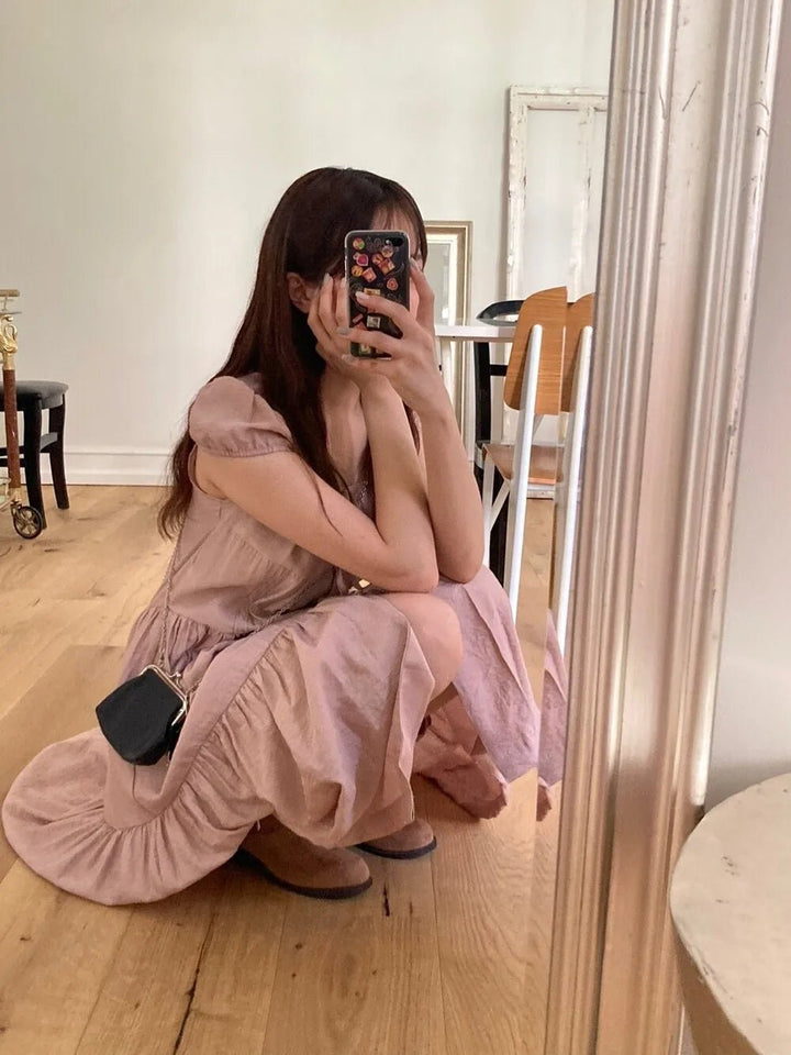 Spring ALine Dress – Korean Style Sleeveless Long Skirt for Women 2025 - VeauBeauty