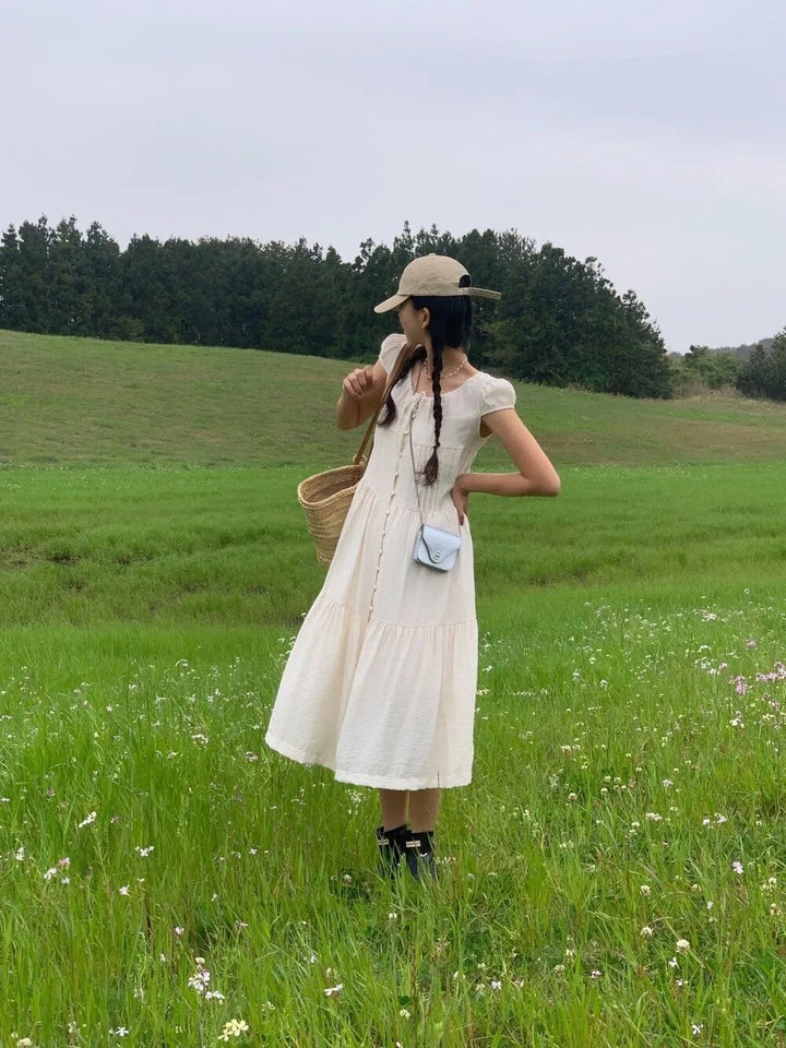 Spring ALine Dress – Korean Style Sleeveless Long Skirt for Women 2025 - VeauBeauty