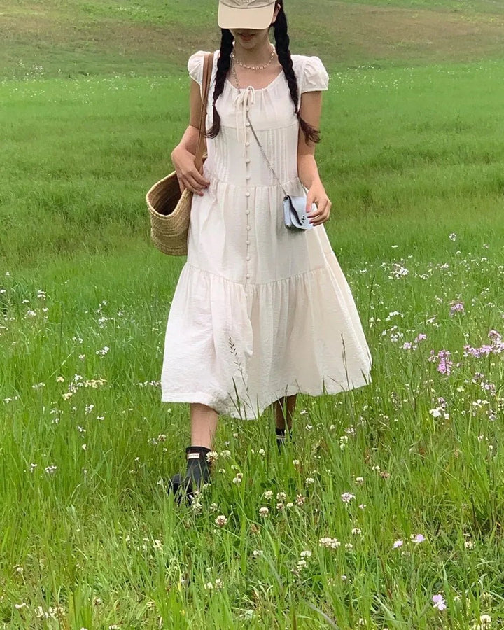 Spring ALine Dress – Korean Style Sleeveless Long Skirt for Women 2025 - VeauBeauty