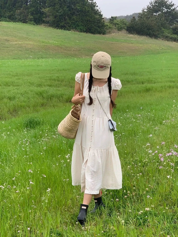 Spring ALine Dress – Korean Style Sleeveless Long Skirt for Women 2025 - VeauBeauty