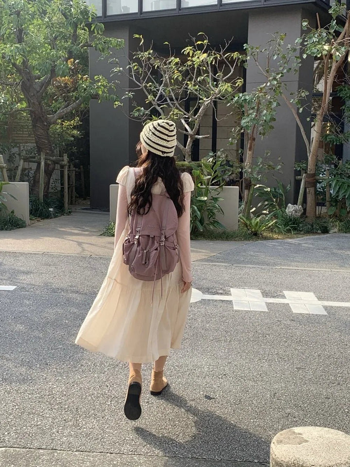 Spring ALine Dress – Korean Style Sleeveless Long Skirt for Women 2025 - VeauBeauty