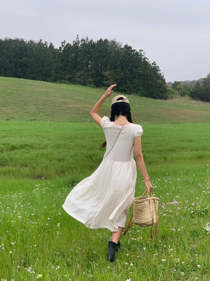 Spring ALine Dress – Korean Style Sleeveless Long Skirt for Women 2025 - VeauBeauty