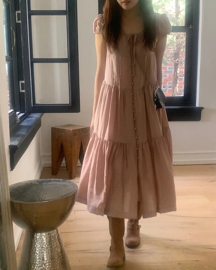 Spring ALine Dress – Korean Style Sleeveless Long Skirt for Women 2025 - VeauBeauty