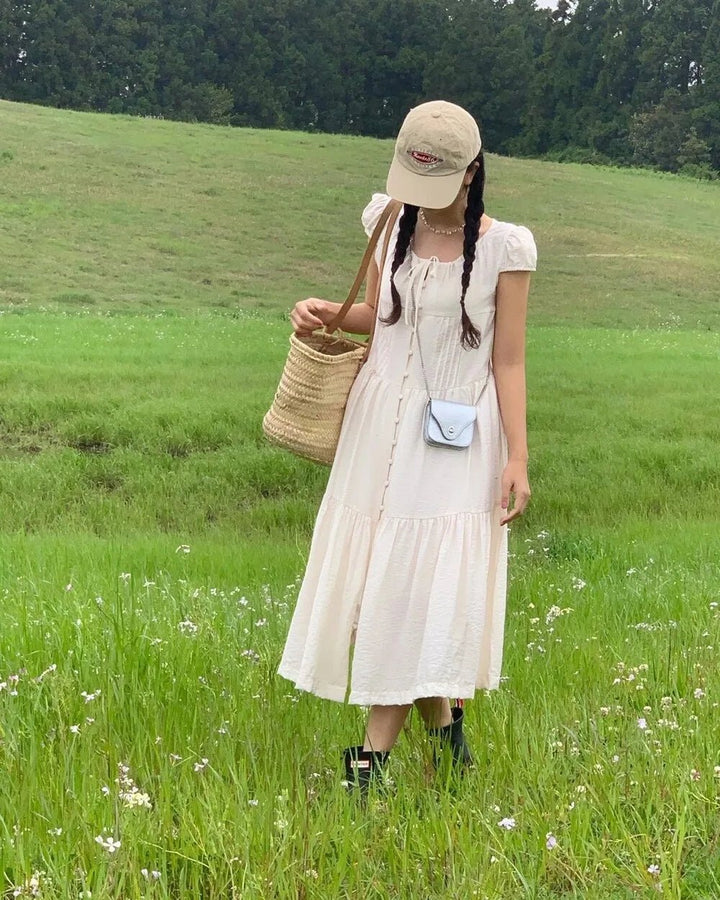 Spring ALine Dress – Korean Style Sleeveless Long Skirt for Women 2025 - VeauBeauty