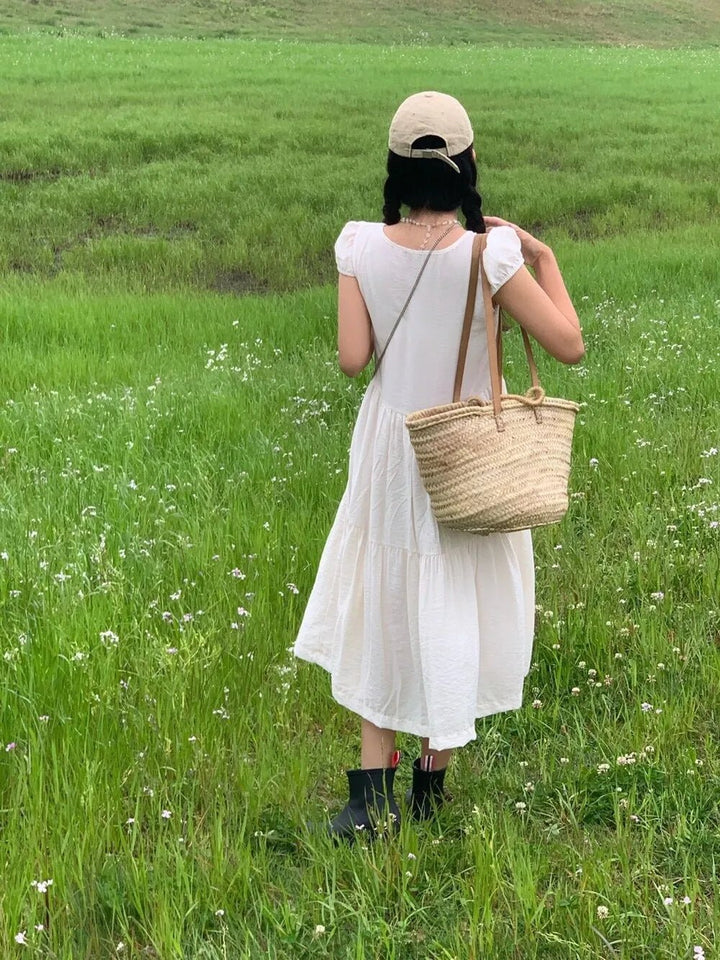 Spring ALine Dress – Korean Style Sleeveless Long Skirt for Women 2025 - VeauBeauty