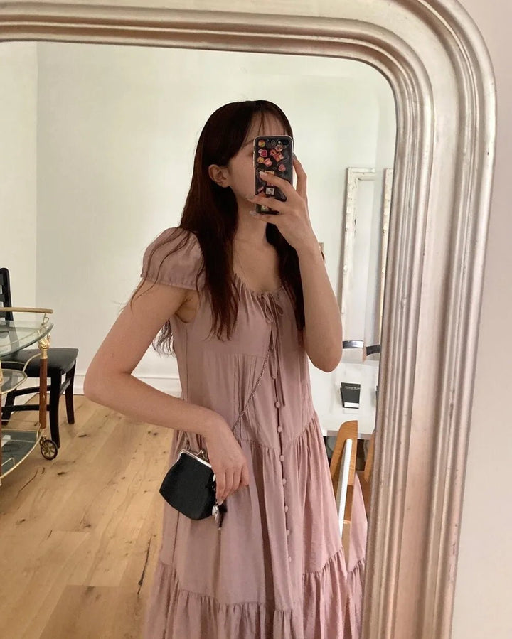 Spring ALine Dress – Korean Style Sleeveless Long Skirt for Women 2025 - VeauBeauty