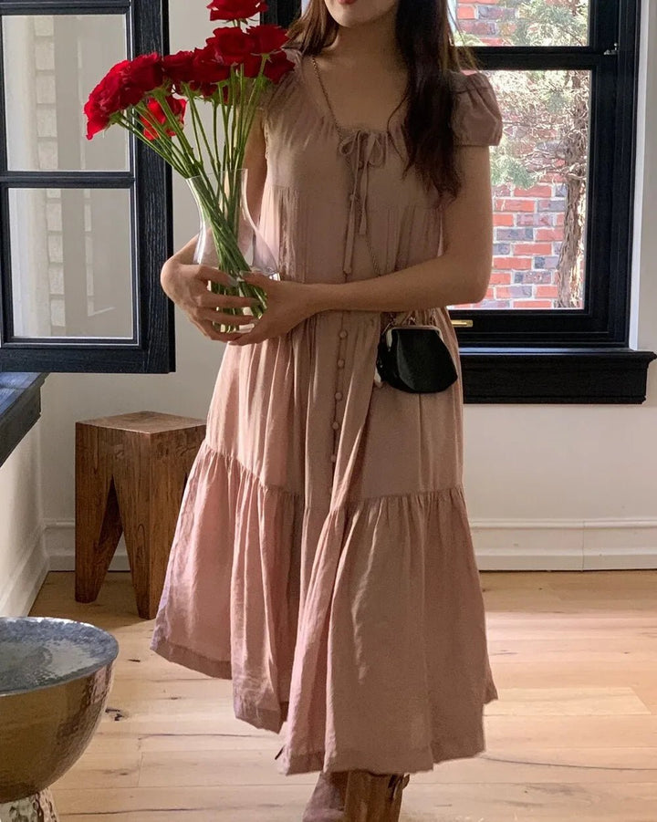 Spring ALine Dress – Korean Style Sleeveless Long Skirt for Women 2025 - VeauBeauty