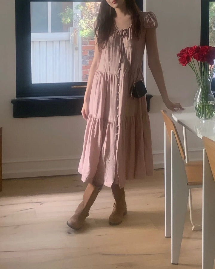 Spring ALine Dress – Korean Style Sleeveless Long Skirt for Women 2025 - VeauBeauty