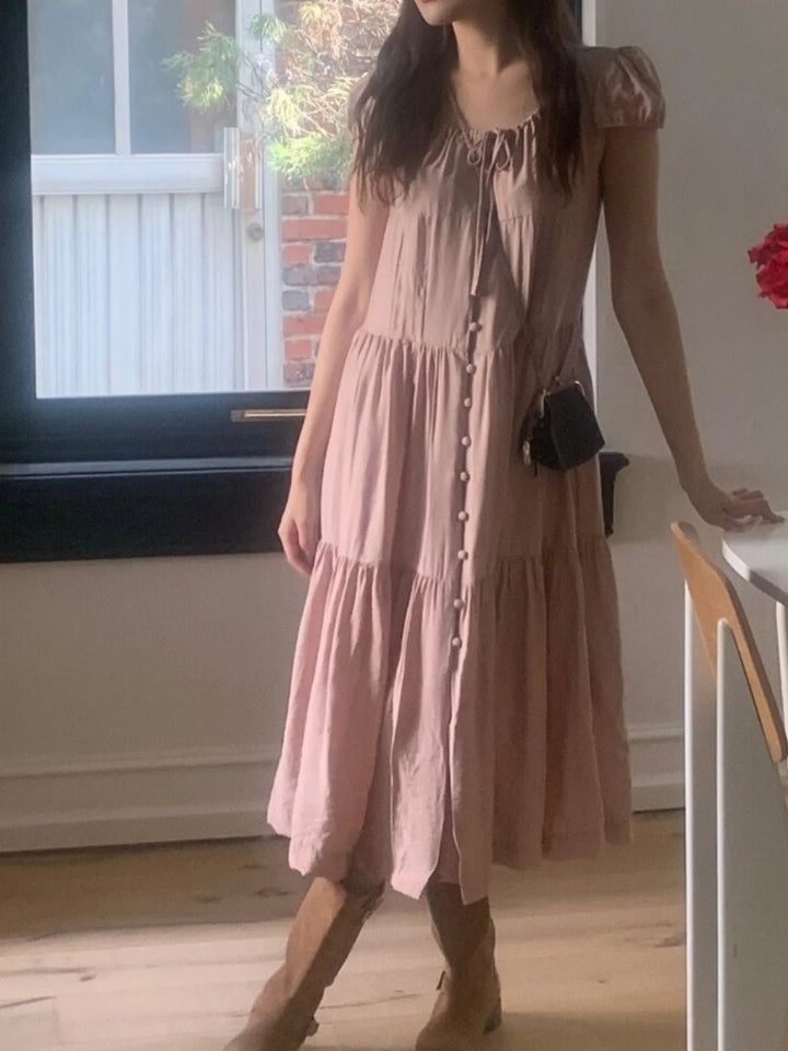 Spring ALine Dress – Korean Style Sleeveless Long Skirt for Women 2025 - VeauBeauty