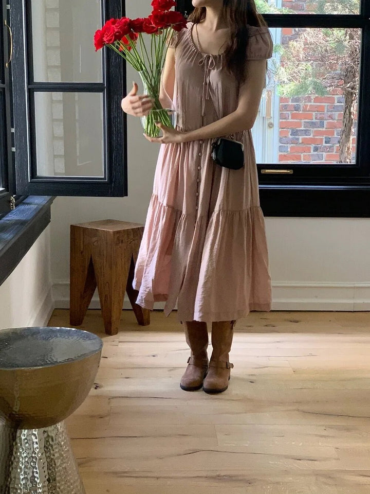 Spring ALine Dress – Korean Style Sleeveless Long Skirt for Women 2025 - VeauBeauty