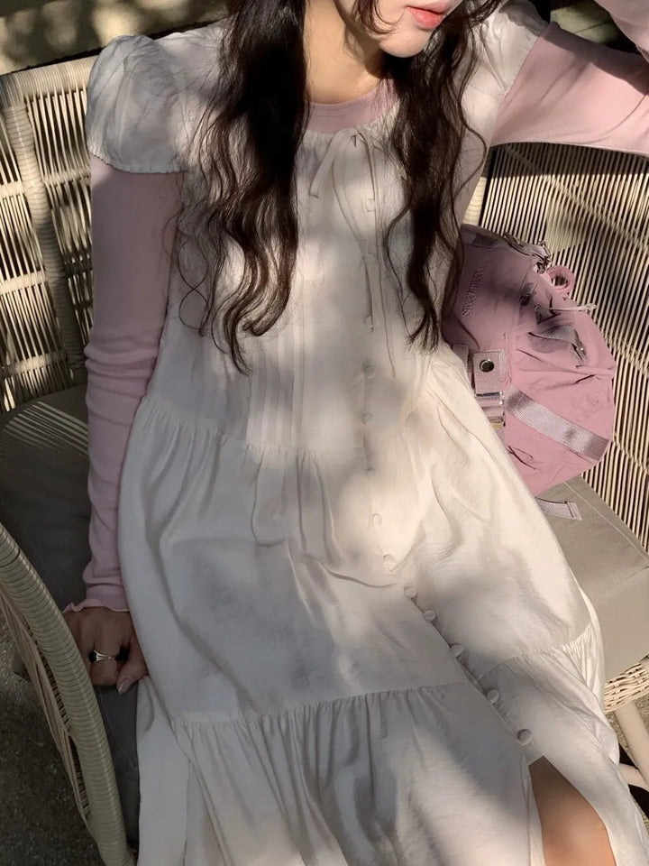 Spring ALine Dress – Korean Style Sleeveless Long Skirt for Women 2025 - VeauBeauty