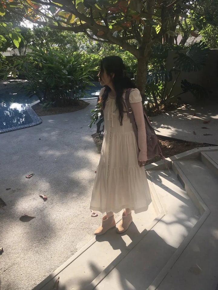 Spring ALine Dress – Korean Style Sleeveless Long Skirt for Women 2025 - VeauBeauty