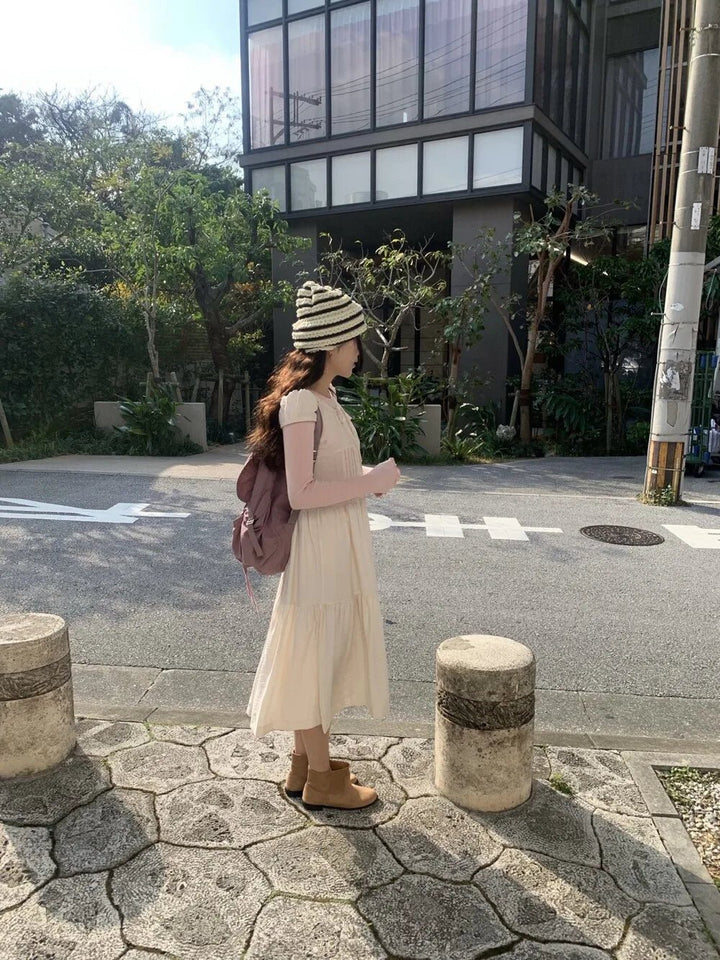 Spring ALine Dress – Korean Style Sleeveless Long Skirt for Women 2025 - VeauBeauty