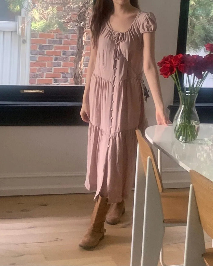 Spring ALine Dress – Korean Style Sleeveless Long Skirt for Women 2025 - VeauBeauty