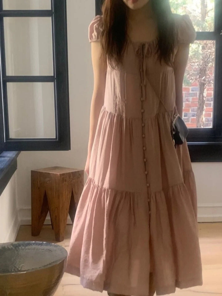 Spring ALine Dress – Korean Style Sleeveless Long Skirt for Women 2025 - VeauBeauty