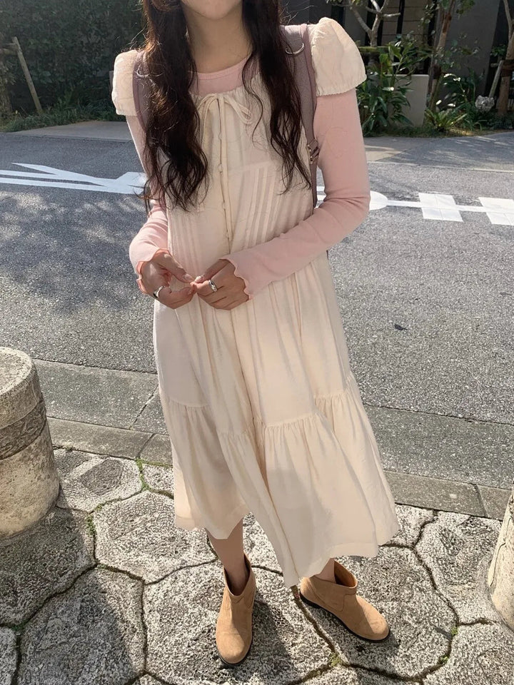 Spring ALine Dress – Korean Style Sleeveless Long Skirt for Women 2025 - VeauBeauty
