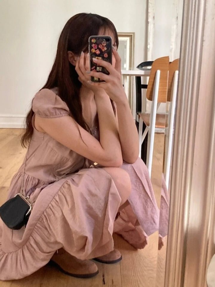 Spring ALine Dress – Korean Style Sleeveless Long Skirt for Women 2025 - VeauBeauty