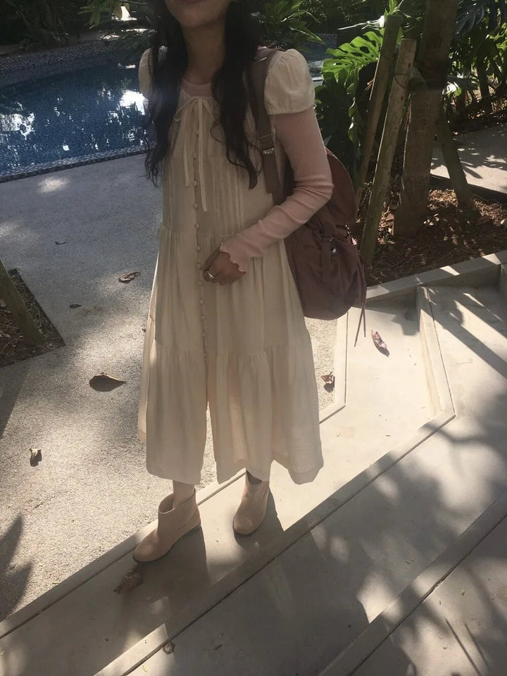 Spring ALine Dress – Korean Style Sleeveless Long Skirt for Women 2025 - VeauBeauty