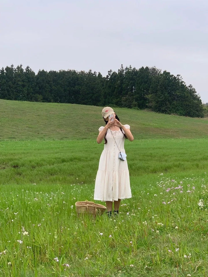 Spring ALine Dress – Korean Style Sleeveless Long Skirt for Women 2025 - VeauBeauty